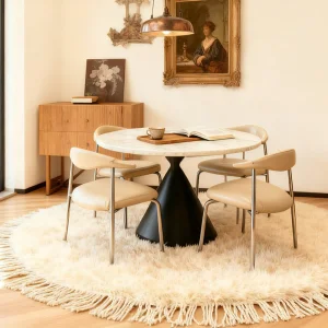 Modern Sts Tech Stone Custom Scratch Resistant Lightweight Dining Table