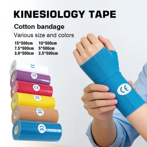 100% Cotton Kinesiology Tape Breathable Medical Bandage for Muscle Support and Pain Relief