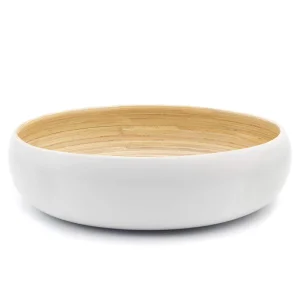 Handmade Bamboo Fruit Bowl, Fiber Bamboo Salad Serving Bowl Eco-friendly Biodegradable Bamboo Salad Bowls Gift Sets Kitchen