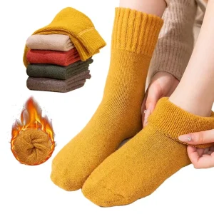 Meias de lã térmicas grossas e quentes, macias, pesadas e aconchegantes para o inverno