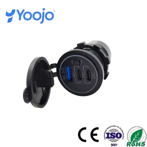 Dual Pd3.0 USB C QC3.0 Quick Charge Socket 12V Multi-Port Car Charger Power Switch Fast Charging Vehicle Electronic Accessory