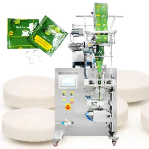 High Efficiency And Automation Dietary Supplements Calcium Tablets 3/4 Side-Sealing Small Bag Vibratory Tray Packaging Machine
