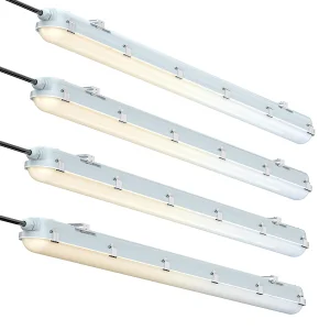 Stock In US LED Tri-Proof Light 4ft 60W 3000K-6500K Wattage 5CCT Selectable IP65 Garage Batten LED Light