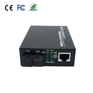 10/100/1000Mbps Dual Fiber Gigabit Fiber Media Converter 20km Single Mode Duplex SC DC5V
