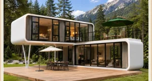 40FT Cabaña portátil de manzana para resort turístico