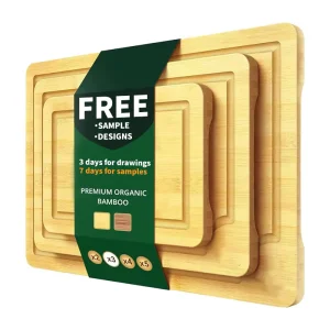 Eco-friendly Custom Kitchen 3 Pieces Bamboo Butcher Block Wood Meat Cutting Board Chopping Board Set