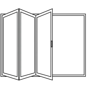 Glazed Door Exterior Conceal Stacking Sliding Aluminum Folding Door