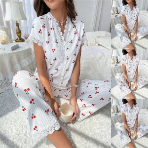 Women Pajamas 2 Piece Sleeveless Set Breathable Lounge Wear Sleepwear