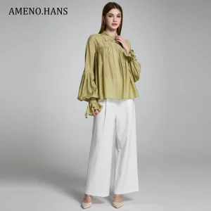 Elegant Loose Puff Sleeve Blouse for Women