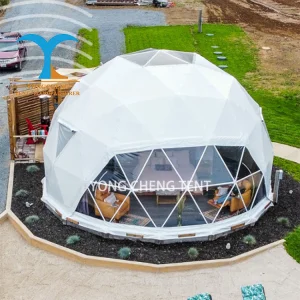 Geodesic Igloo Eco Luxury Modern Four-Season Dome House Kit Outdoor Large Glamping PVC Dome Tent With Bathroom Interior Curtains