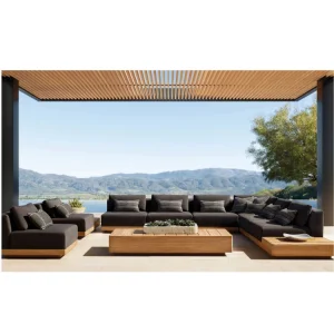 Hangkai Oem Outdoor Furniture Garden Sofa Teak Wood Sofa Set