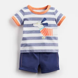Conjunto de Roupas de Verão para Crianças Meninos e Meninas, Camiseta e Shorts 2PCS Roupas Casuais de Algodão