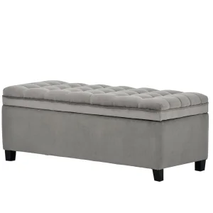 Luxury Fabric Storage Ottoman Bench