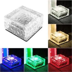 Waterproof Ice Cube Brick Stair Step Solar LED Floating Light Floor Lamp Ci21998