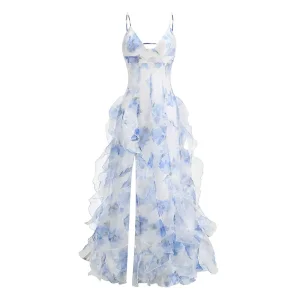Vestido de moda para chicas con estampado floral elegante de verano, estilo casual para fiestas