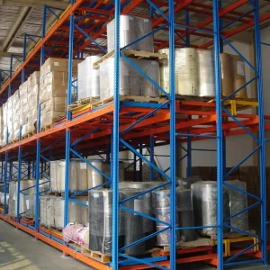 Estante móvil de acero personalizado, estantería selectiva para palets, estantería de empuje hacia atrás para almacenamiento en almacén