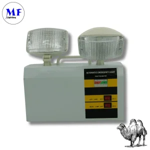 Factory Price IP65 Waterproof Fireproof ABS Dual-Head Backup Adjustable Hotel Basement Emergency Exit LED Light for Indoor Safety Lighting