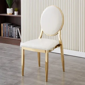 Luxury Modern Gold Stackable Stainless Steel Metal Back Dining Banquet Chair For Home Hotel Mall Use-Waterproof 5-Year Warranty
