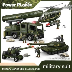 Conjunto de Blocos de Montagem de Série Militar Brinquedo de Plástico com Música e Luz