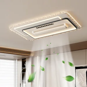 Modern LED Ceiling Fan Light Remote Iron Aluminum Acrylic