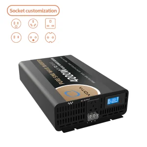 Power Inverter 4000w 12V/24V/48V/60V/72Vdc to 110/220Vac Inverter 4000 Watt