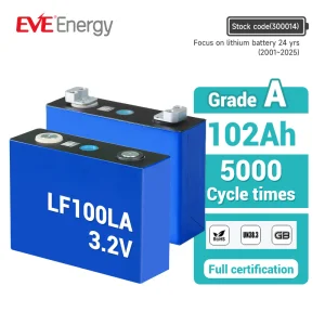 Eve 100ah 4000 Cycle Li-ion High Capacity Rechargeable Battery LiFePO4 Cell Lf100la