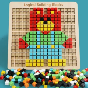 Montessori Wooden Pixel Mosaic Puzzle