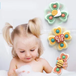 Wholesale Silicone Suction Cup Spinner Novelty Spinning Tops Bath Toys
