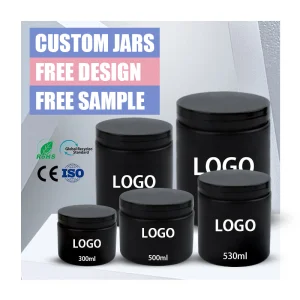 Custom 300ml 500ml 600ml 1100ml Matte Soft Touch Surface Coating Face Mask Body Butter Scrub Plastic Cream Jars Cosmetic Container Packaging