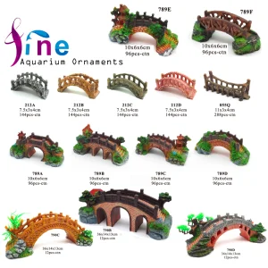 Bridges Pavilion Aquarium Ornament Bridge Resin Rockery Fake Rock Tree