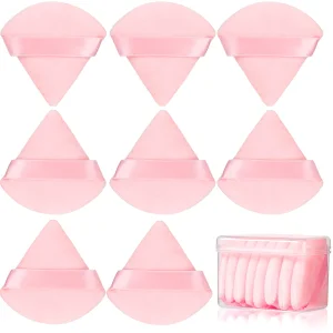 Makeup puff with plastic box triangle