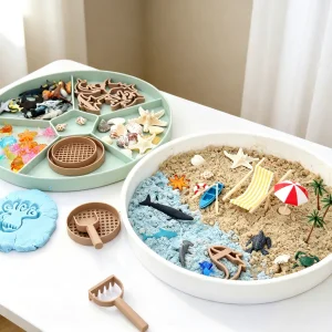 Tolulo Montessori Sensory Bin Food Grade Silicone Sensory Toy Tray for Kids