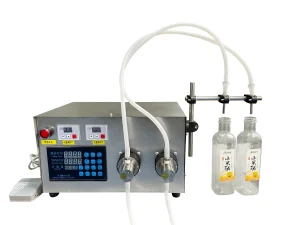 Semi-Automatic Double Head Liquid Juice Perfume Filling Machine Low Viscosity Liquid Filler with Magnetic Pump