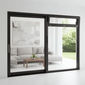 Vidrio de alta transparencia y bajo contenido de hierro, vista clara, balcón, ventana deslizante de aluminio con metal arqueado