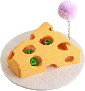 Interactive Cat Toys Cheese Ball Box