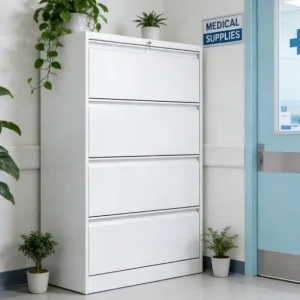 Hospital Large Storage White Metal Cabinet Multiple Drawer Card Box Wide File Cabinet Lockable