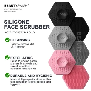 Silicone Face Scrubber Set No-Slip Grip Face Brush With Exfoliator For Deep Facial Cleansing All-Gender Bathroom Soap Usage