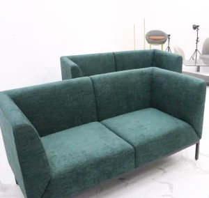 Modern Minimalist Three Seat Fabric Living Room Sofa with Stainless Steel Legs for Apartment and Hotel Use