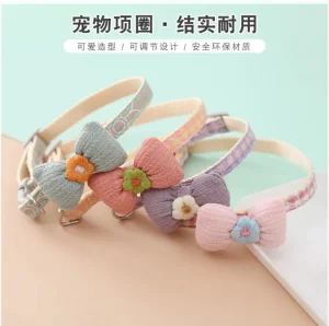 Lovely Looking New Design Cat Collar Cute Cartoon Flower Bow with Bell