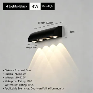 Garden Courtyard LED Wall Light Exterior Step Fixture