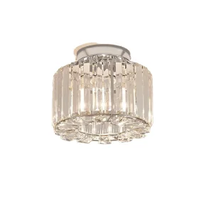 Modern Elegant Gold Crystal Chandelier Semi Flush Mount