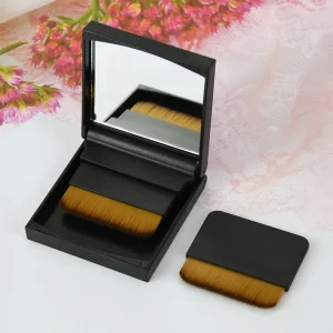 Conjunto de Ferramentas de Maquiagem Caixa de Cosméticos Pincel de Base Portátil para Viagem Pincéis de Pó e Corretivo com Espelho