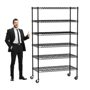 Heavy Duty 6 Tier Chrome Metal Storage Wire Shelf