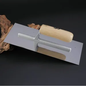 Professional Stainless Steel Drywall Finishing Trowel Polished Blade Wooden Handle