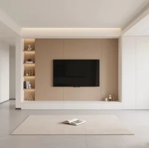 2025 Trending Luxury Upgrade Modern Custom Floating TV Wall Mineral Panel for Living Room and TV Stand