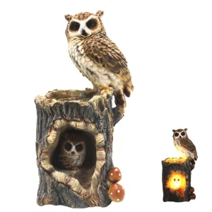 China Solar Powered Owl Garden Statue