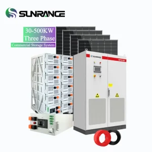 Sistema de Energia Solar Híbrido Sunrange Ess Armazenamento 100kw 200kw 300kw Kit Completo Híbrido Off Grid LiFePO4 para Uso em Fazendas