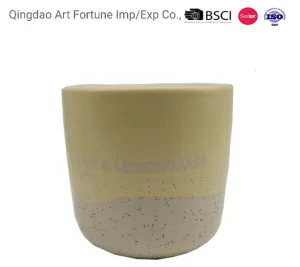 180g Scented Candle with Yellow Color Surface Layered Glaze Ceramicfor Home Decor