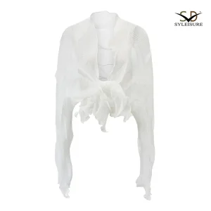 Custom Women's Sheer Pleated Ruffled Shrug Manufacturers, Product