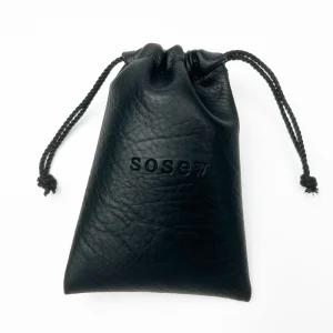 SoSew Deboss logo Drawstring Pu Leather Cosmetic Perfume Pouch